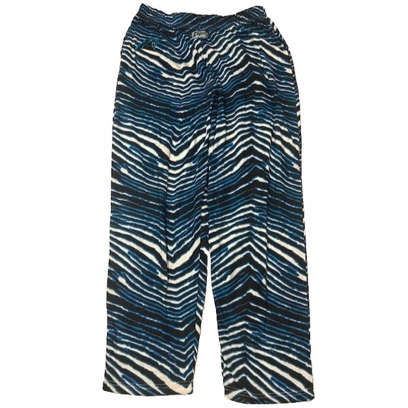 Zubaz NFL Carolina Panthers Blue/Black Zebra Pants - Size L - Picture 1 of 15